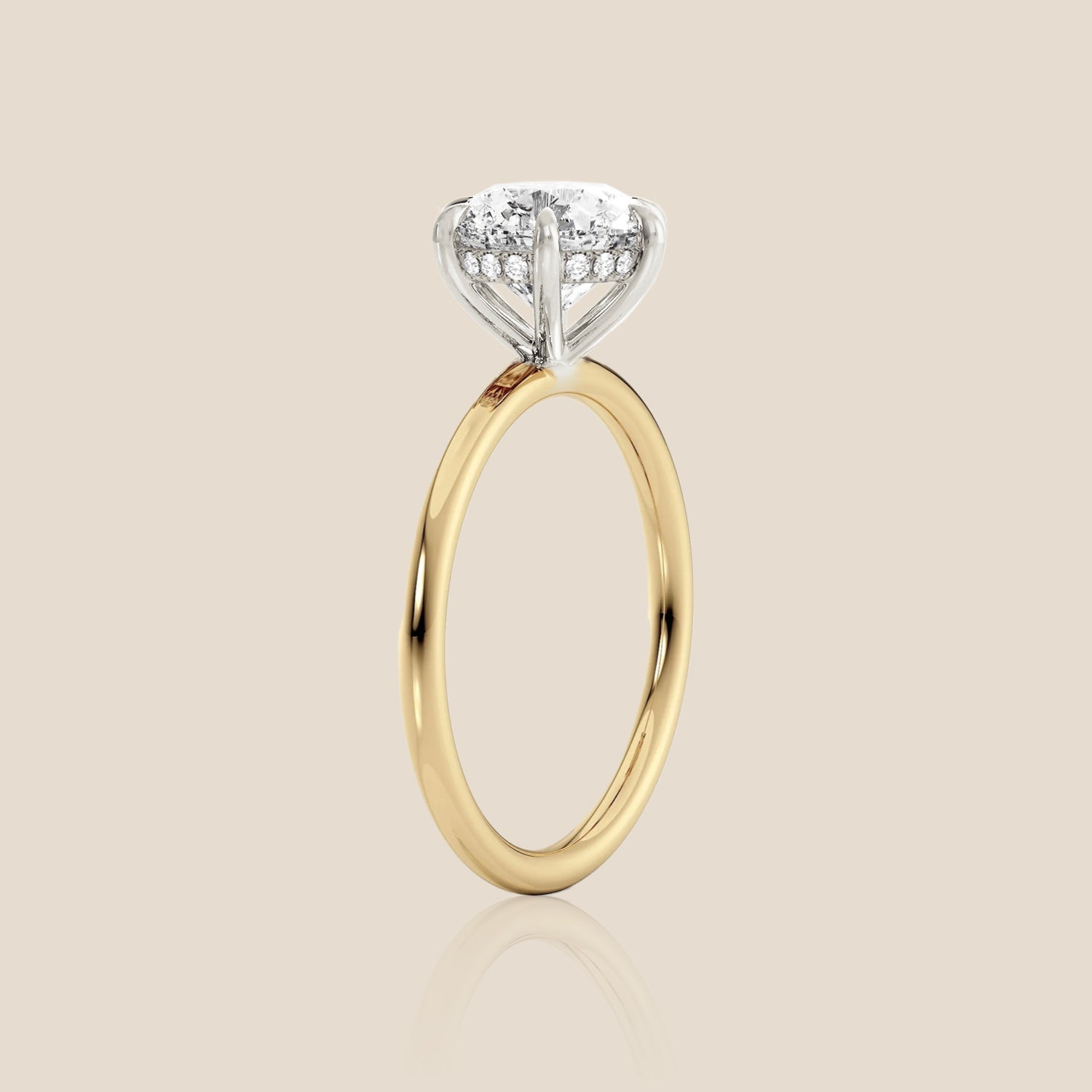 The Signature Solitaire with Hidden Halo Round Six Claw