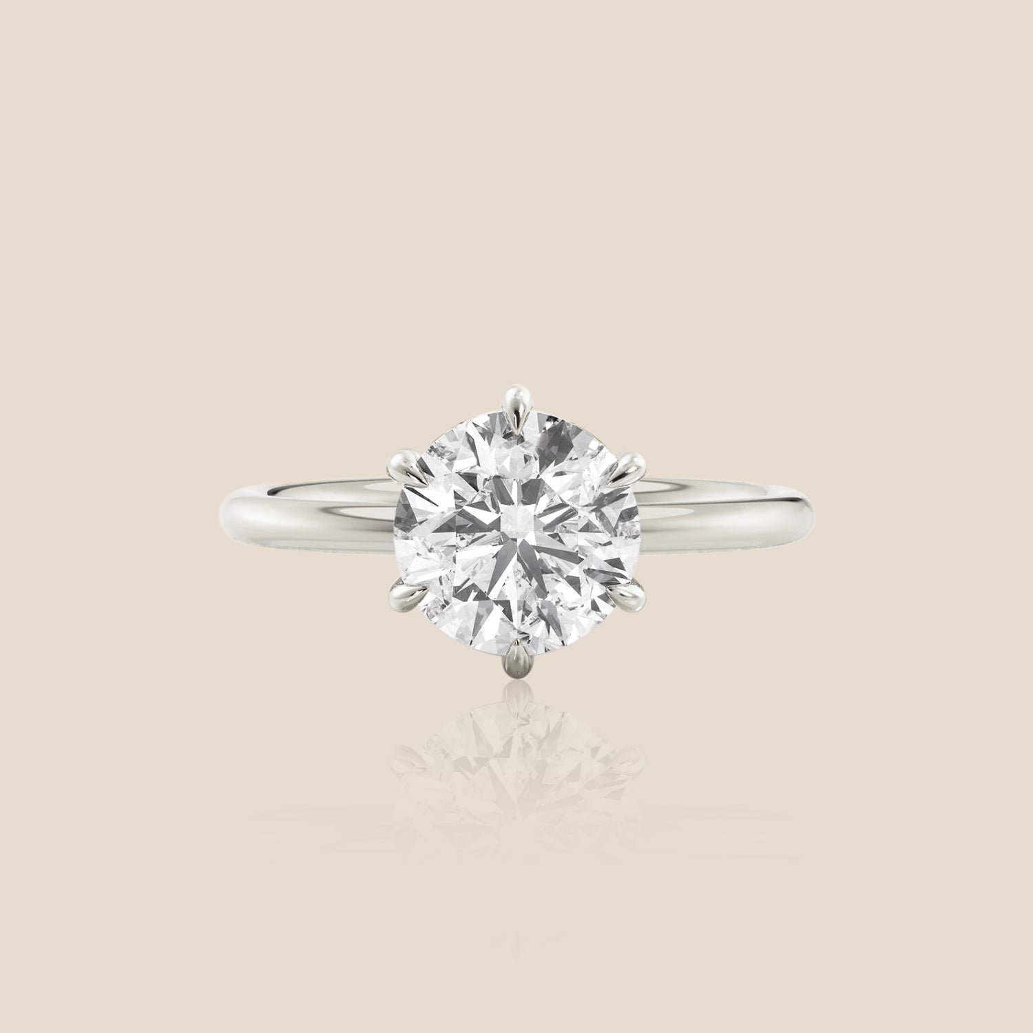 The Signature Solitaire with Hidden Halo Round Six Claw