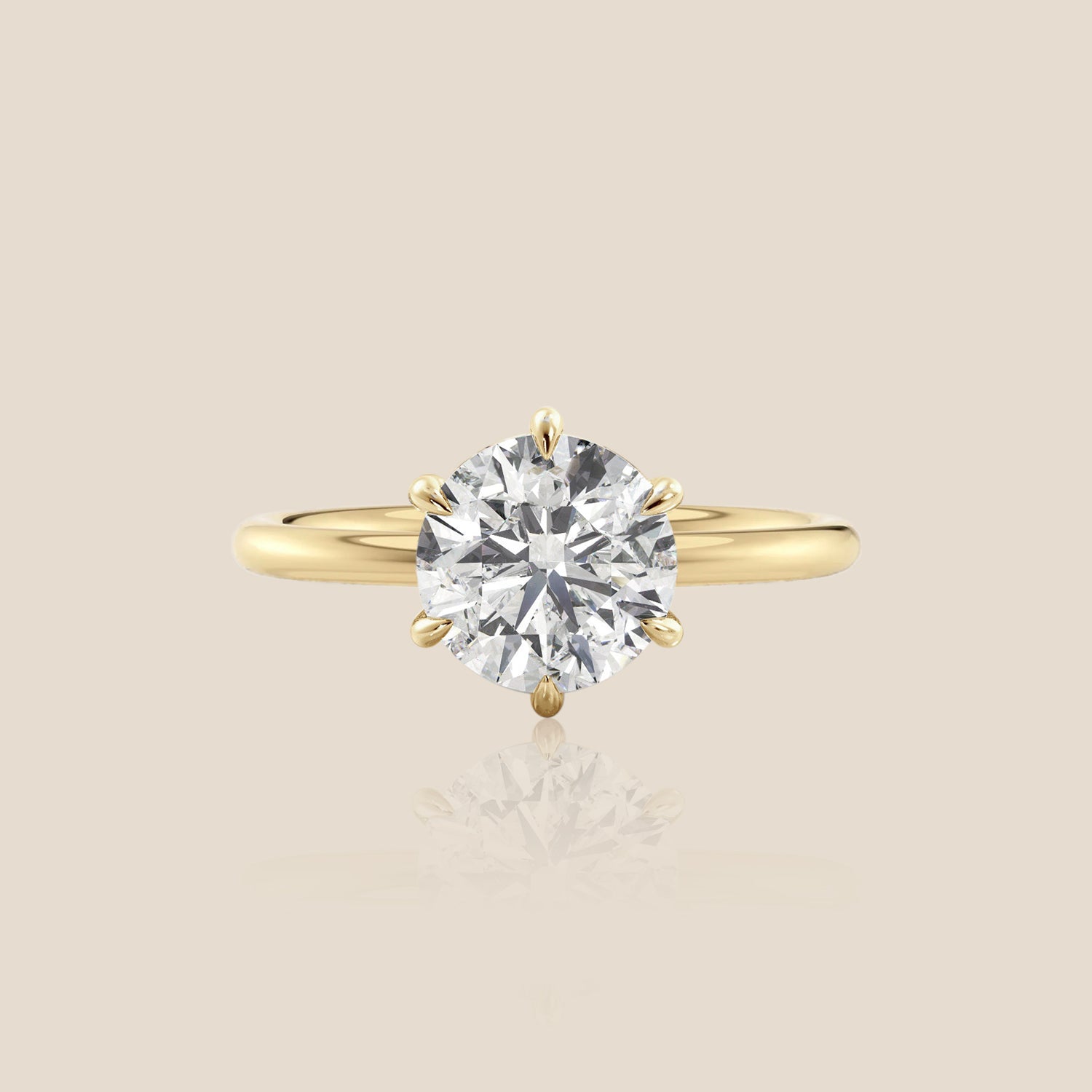The Signature Solitaire with Hidden Halo Round Six Claw